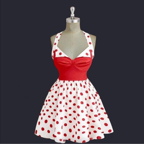 SHEIN Dresses & Skirts - White Dress with Red Polka Dots